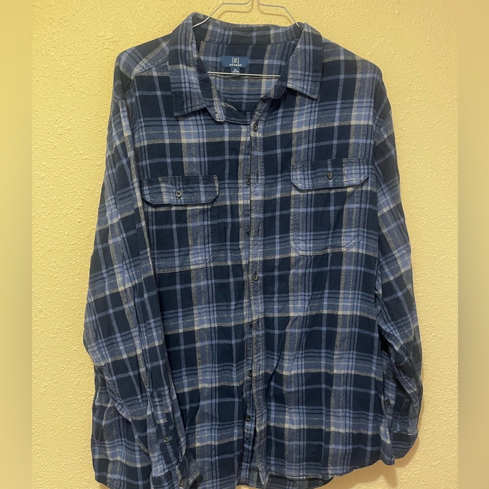 George Navy Plaid Men's Shirt Jacket